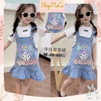 Váy đầm jean Kuromi CS73 kèm áo cotton trắng cho bé gái
