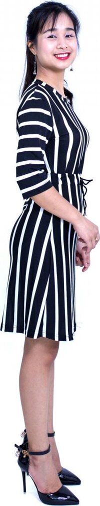 Váy đầm kẻ sọc, Váy công sở hè 2019 Freesize - Sọc đen trắng