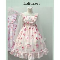 Váy đầm lolita JSK in hình bánh ngọt (Kèm ảnh thật)