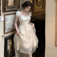 Váy đầm maxi bồng xòe công chúa trễ vai nữ tính thanh lịch xu hướng Hàn Quốc mùa hè 2024 SP114