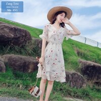 Váy đầm maxi đi biển dạo phố voan Hàn cao cấp Maxi Cherry sang chảnh ZV1 - Zang Tote