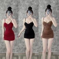 Váy Đầm Nữ 2 Dây Gợi Cảm Dáng Ngắn,Đầm Body Nữ Chất mềm Bo Ngực Sexy Sang Chảnh D110 MYLASA