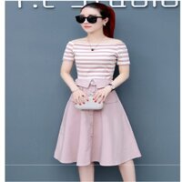 Váy Đầm nữ ❤️HÀNG2021❤️ Set chân váy và áo thun cao cấp - Đầm nữ hàng Nhập QC có tặng kèm belt