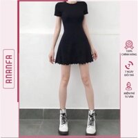 Váy Đầm Nữ Basic Body Đen Dáng Ngắn Chất Thun Gân Co Dãn So Hot - ANANFA