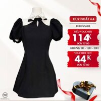 Váy Đầm Nữ Dáng Ngắn Cổ Sơ Mi Đinh Đá, Tay Ngắn Bồng, Váy Xòe Nhẹ Nữ Tính Phù Hợp Đi Chơi, Dạo Phố T44 Medechill