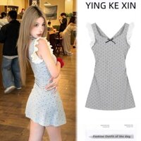 Váy đầm nữ dáng ngắn thiết kế chấm bi tay bồng xoè phong cách năng động trẻ trung TEMI SP259