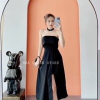 Váy đầm nữ dáng xòe cúp ngực xẻ đùi (có lót quần,có mút, kèm vòng cổ) đẹp xuất sắc