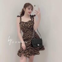 Váy đầm nữ hai dây họa tiết da beo có mút dành cho nữ thiết kế trẻ trung, thời trang độc đáo