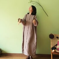 Váy đầm nữ Linen thiết kế dáng suông Gemmi Fashion, DK8370