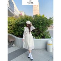 Váy đầm nữ tiểu thư chất voan cao cấp 004 đầm váy nữ tay bồng thiết kế 2 lớp bồng xòe cobe.official
