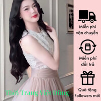 Váy đầm ren phối lưới chân tàng xoè đẹp vd475