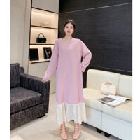 Váy đầm suông có túi phối đuôi cá thêu nổi chất nỉ mềm mịn Quảng Châu