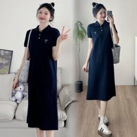 Váy Đầm Suông Thun Cá Sấu Có Cổ Lịch Sự A3104