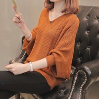 Váy Đầm Thiết Kế Cao Cấp - Áo len cánh dơi cổ V