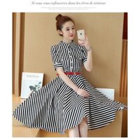 Váy Đầm Thiết Kế Cao Cấp - Váy Vintage Kẻ Cổ