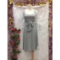 Váy Đầm Thun Lụa Nhật 2hand hiệu Madam Hiroko màu ghi- Size M🌹