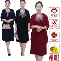 VÁY ĐẦM TRUNG NIÊN DỰ TIỆC VH018 KẾT ĐÁ KIM SA SANG CHẢNH ,QUÝ PHÁI PHÙ HƠP VỚI TUỔI TRUNG NIÊN