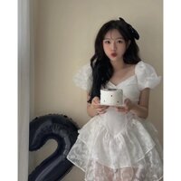 Váy Đầm Voan Hai Tầng Tiểu Thư (ảnh thật khách shop chụp )