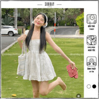 Váy Đầm Xô Ngắn Cúp Ngực Dáng Xoè Đầm Quây Chất Boi Thêu Đi Biển Cipi Dress - Sunday Clothing DAM026