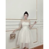 Váy đầm xòe dự tiệc, đầm trễ vai công chúa nhẹ nhàng, sang chảnh đi tiệc, đi cưới, đi chơi, kỷ yếu... cực chất