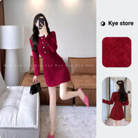 Váy dáng A KYE chất liệu nhung tăm kim tuyến Nora dress