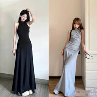 VÁY ĐEN BODY DÁNG DÀI VÁY ĐEN CỔ LỌ KIỂU PHÁP MÙA THU ĐÔNG CAAMHOUSE