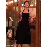 VÁY ĐEN XOÈ PHỐI TAY VOAN 🌷