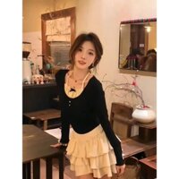 Váy Đeo Cổ Phối Khoác Ngoài Phong Cách Nhẹ Nhàng Mẫu Mới Cho Nữ