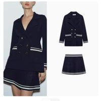 Váy dệt kim cạp cao Zara4192025 Áo khoác Cardigan đôi4192024