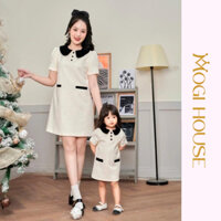 Váy đôi mẹ và bé gái thiết kế ARLEY DRESS váy đôi đầm xuông phối cổ cho mẹ bé 1, 2, 3, 4, 5 tuổi đi tiệc MOGIHOUSE