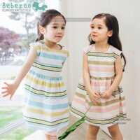 Váy đũi bé gái Bebezoo dáng xoè kẻ ngang