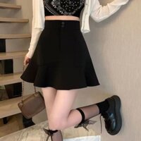 Váy Đuôi Cá Bèo Nhún cạp cao mẫu mới Chân Váy Chữ a Tôn dáng học sinh váy ngắn ôm mông cho nữ