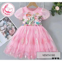 Váy Elsa Ngắn Tay Hồng
