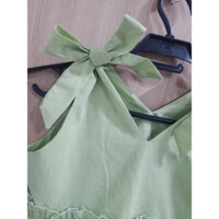 Váy em bé vai nơ xanh bơ