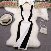 Váy Hai Dây dệt kim ôm body dáng dài thon gọn