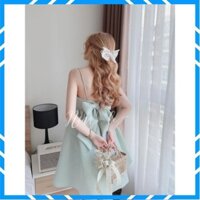 Váy Hai Dây Dự Tiệc, Đầm 2 Dây Buộc Nơ Sau Chất Xốp Mặc Đi Chơi, Đi Tiệc Siêu Xinh