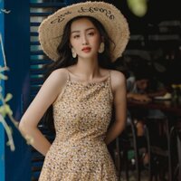 Váy hai dây hoa nhí - Đầm maxi