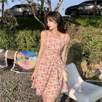 Váy hai dây hoa nhí vintage Hàn Ulzzang style 🌸 Hàng Quảng Châu