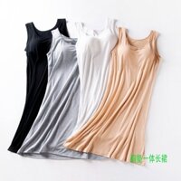 Váy hai dây mặc nhà kèm đệm ngực.❤FREE SHIP❤ Đầm vải thun lạnh mặc nhà kèm Bra. Hàng Quảng Châu cao cấp