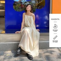 Váy hai dây Magenta Yurika, dáng oversize, chất liệu tơ kẻ