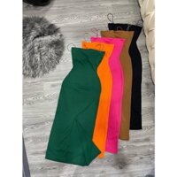 váy hai dây ôm body có mút ngực xẻ tà