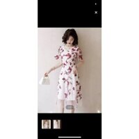 Váy hoa bướm hồng lưới