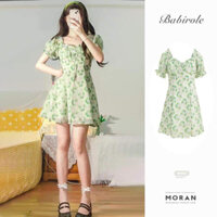 Váy hoa màu xanh ngắn