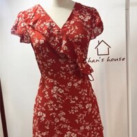 Váy hoa nhí cam buộc vạt