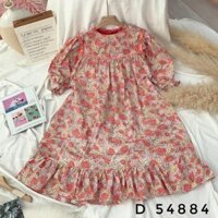 Vay hoa nhí hồng dáng babydoll