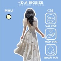 váy hoa nhí,đầm maxi,váy nữ maxi , đầm hoa nhí vintage cổ tim tay phồng hở lưng che khuyết điểm cho người mập 50.90kg