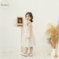 Váy hoa tím bèo chéo nơ Đan sau lưng cực xinh