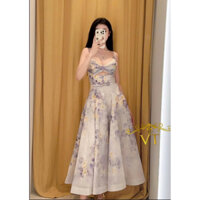 Váy Hoa Tím ZMM  Bản Vip Kèm Đai Nơ. Hàng Oder Trong Ngày Hoặc 1-3 Ngày