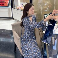 Váy hoa voan dài kèm khăn quấn - [Order QC]