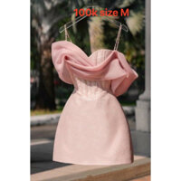 váy hồng ngắn có corset